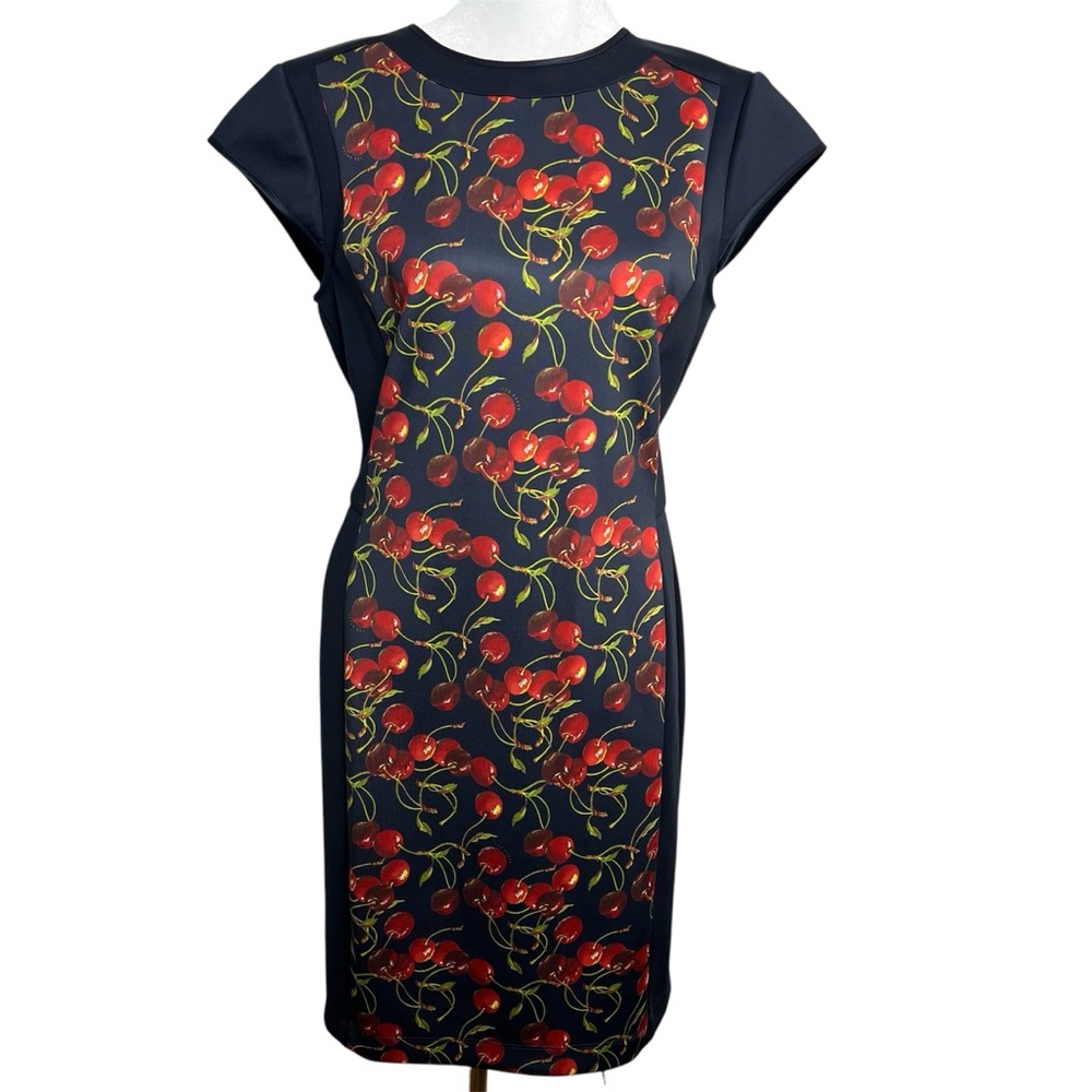 Ted Baker Navy and Red Cherry Print Dress